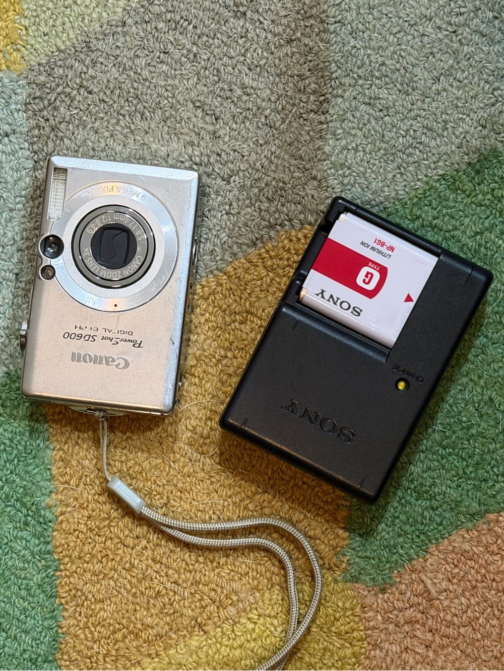 Canon Silver Compact Digital Camera with Wrist Strap